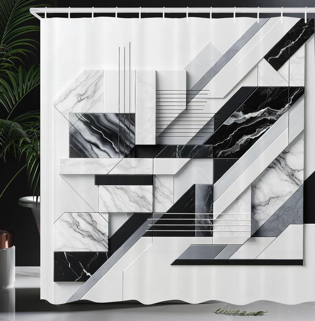 Черно-белая шторка для душа туманные высокие деревья лесной массив природный ландшафт ткань украшение для ванной шторка для душа с крючком