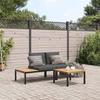 VidaXL Garden Lounge Set 3 Pcs with Cushions Black Aluminium, Garden Sofa Set, Patio Sofa Set, 3283704