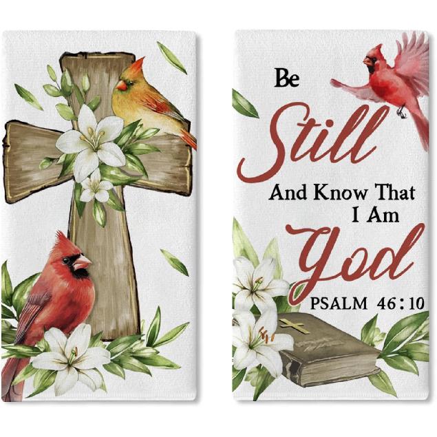 Farm Animals Kitchen Dish Towels Set of 2, Farmhouse Cow Rooster Barn Drying Hand Towel Baking Cooking Cloth, Homestead Tractor Sweet Home Decoration