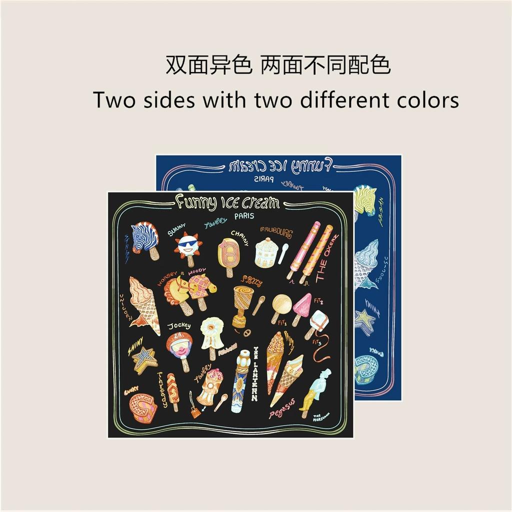 70CM Handmade Double-Side Printed Imitation Silk Scarf Roll Edge Luxury Pattern High Quality Women Scarf Wraps Echarpes Foulards