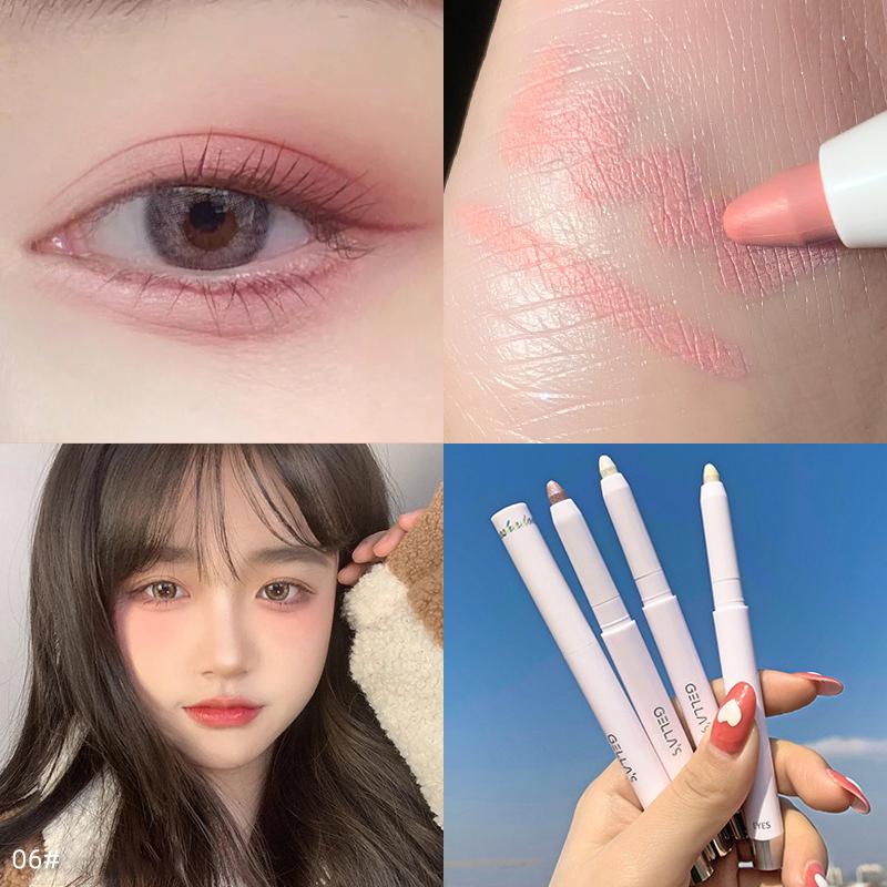 Алмазный карандаш шелкопряда, блестящие матовые тени для век, карандаш для макияжа, хайлайтер для лица, долговечный карандаш для подводки глаз белого розового золота