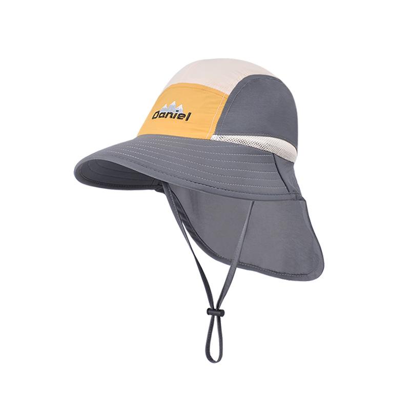 Children's hat large brim shawl neck protection sunscreen hat outdoor travel visor quick drying waterproof breathable bucket hat