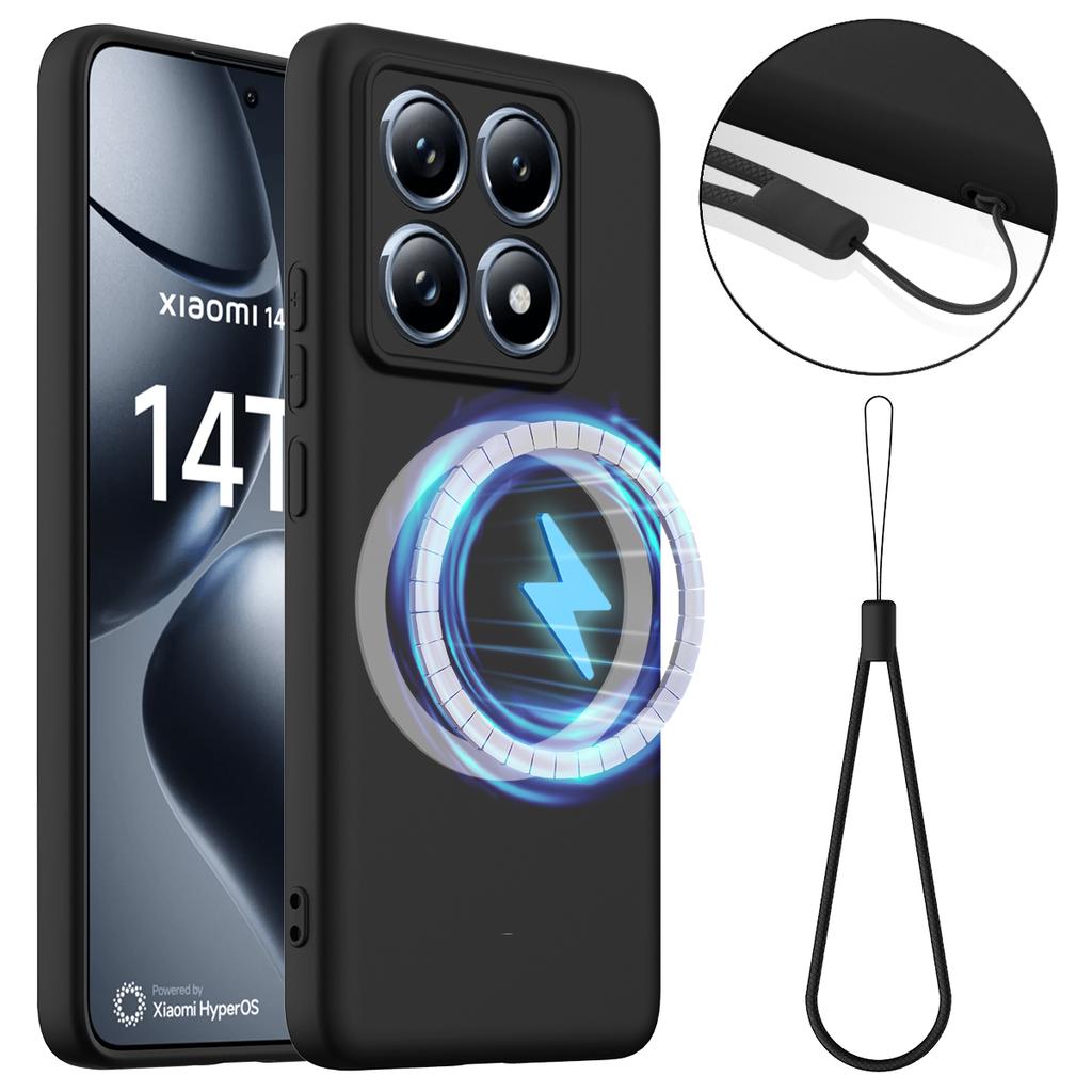 For Xiaomi 14T Pro Case Compatible with MagSafe Anti-Drop Liquid Silicone Phone Cover