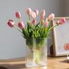 3 Bouquets Man-Made Tulip Flowers Fake Flowers Real Feel Latex Bouquet Home Office Wedding Party Desktop Decoration Garden