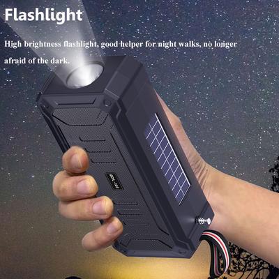 Двойная солнечная зарядка Bluetooth-динамик Портативное FM-радио со светодиодным фонариком Наручная Bluetooth-саундбар Музыкальная шкатулка Поддержка USB TF