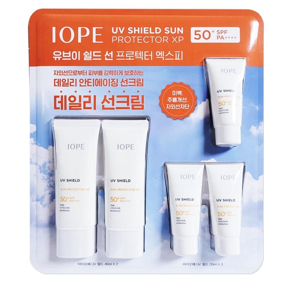 Iope UV Shield Sun Protector XP Daily Anti-aging Sun Cream Traders Special Sunblock, 140ml, 1 Set