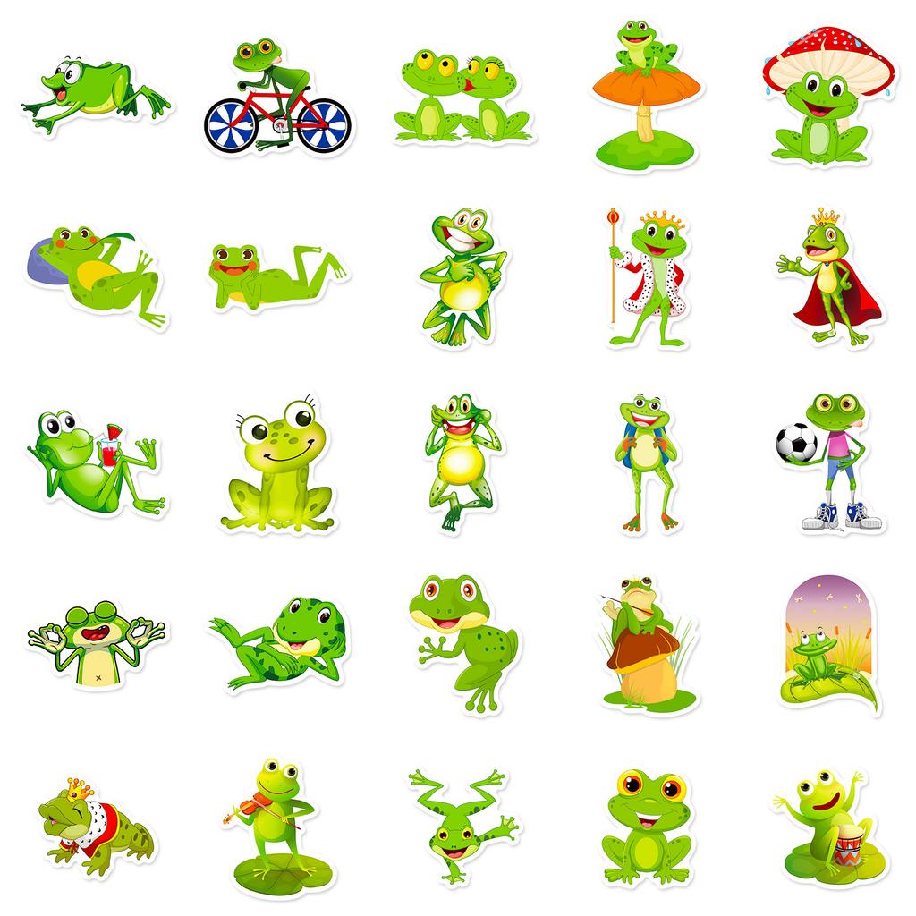 50 Мультяшных Наклеек Серии Кряк, Забавные Наклейки для Детей для DIY, Животные для Концентрации, Маленькие Лягушата