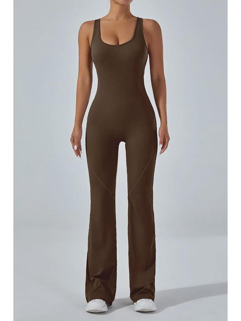 Европейский и американский костюм для йоги с открытой спиной и широкими расклешенными брюками, приподнимающими бедра