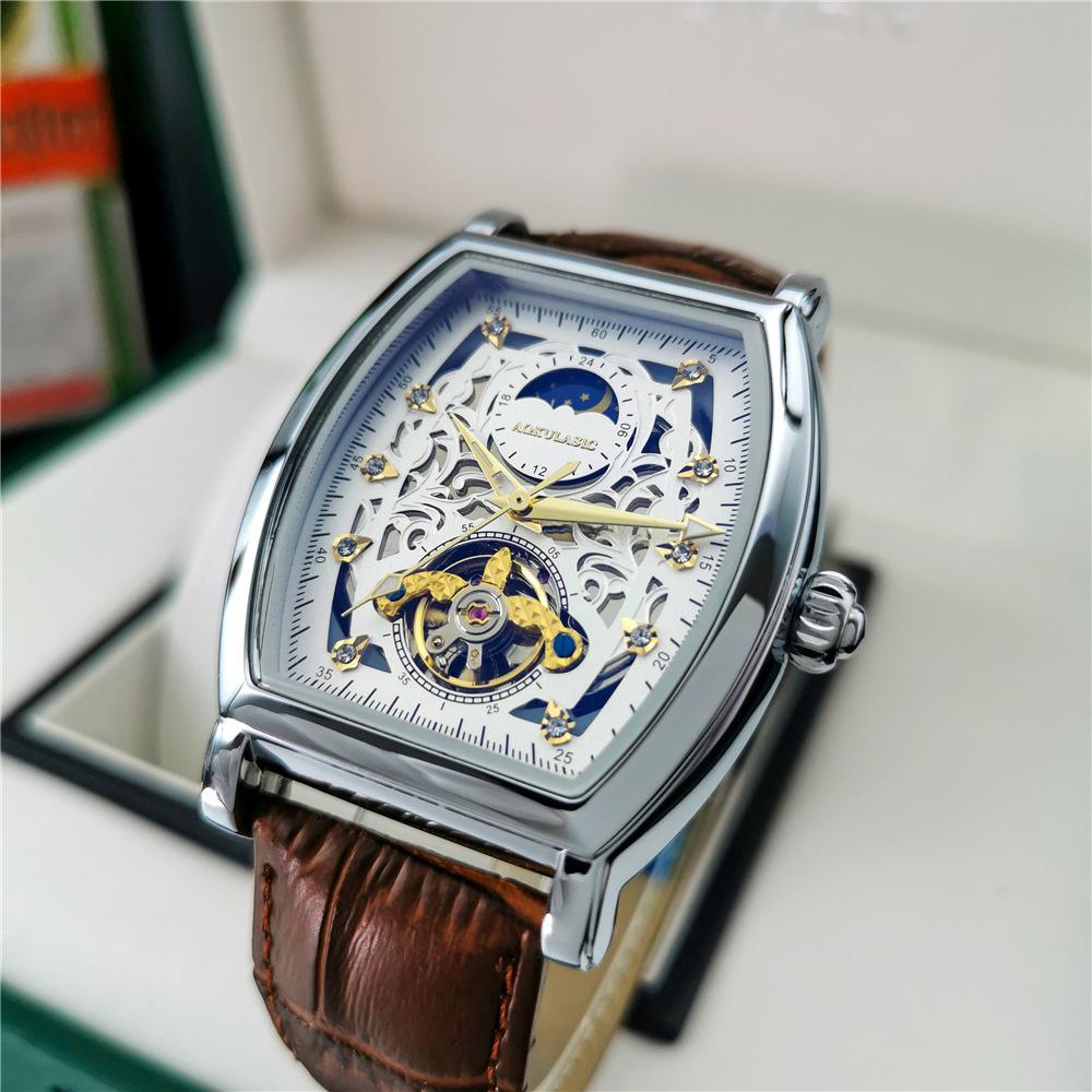 Men's Fully Automatic Mechanical Watch Rhinestone Fashion Men's Watch Butterfly Buckle Watch