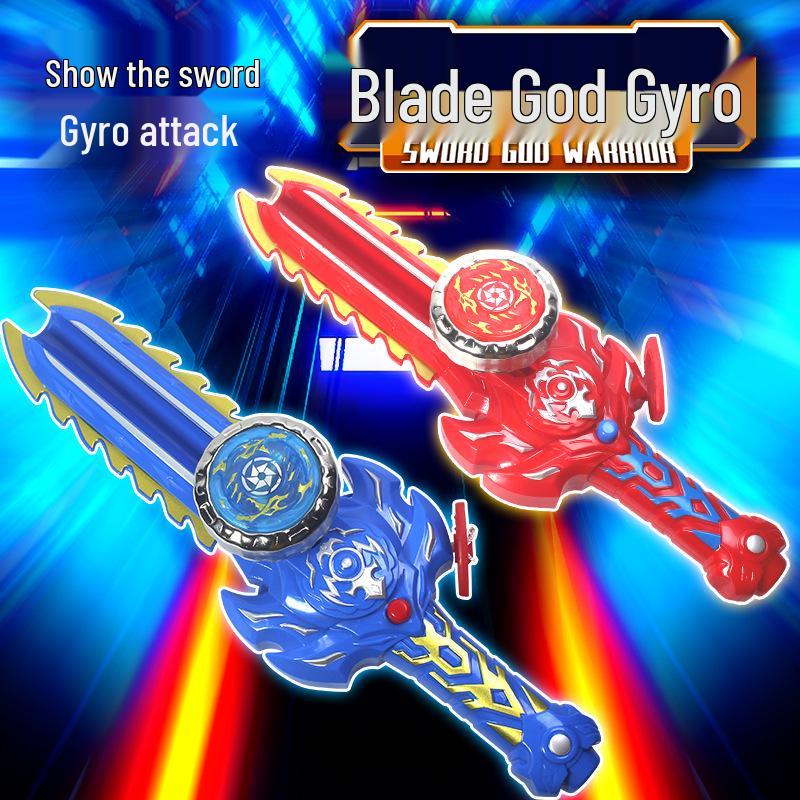 Night Market Luminous Spinning Top Sword - Traditional Battle Burst Toy for Boys