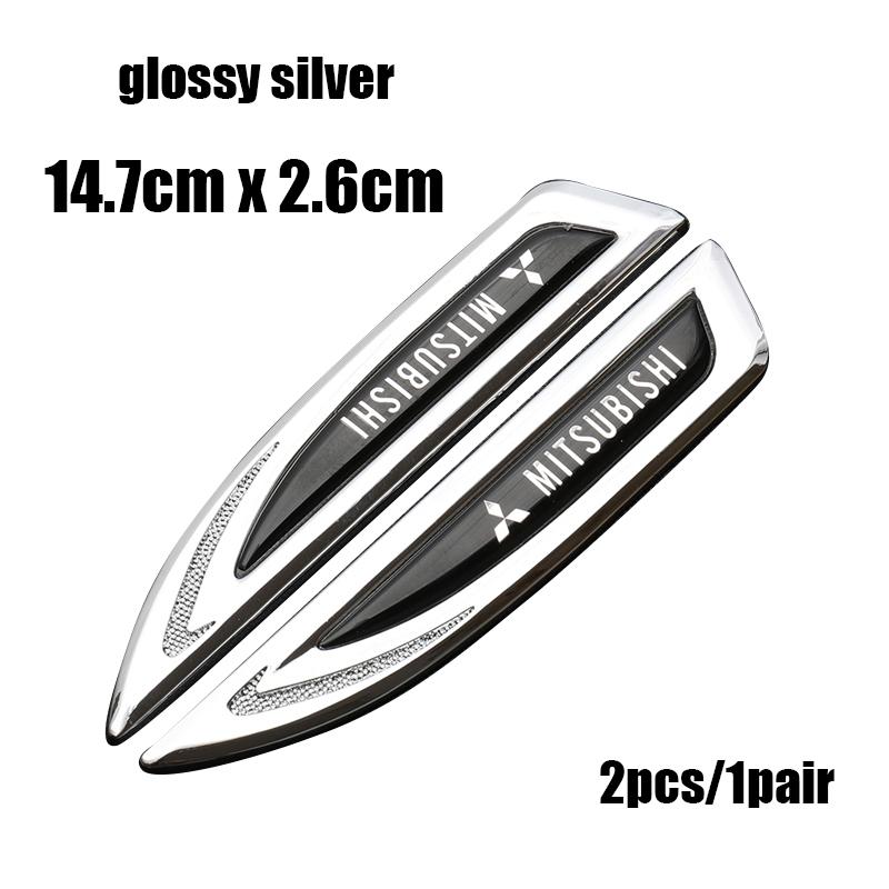 2pcs Mitsubishi metal Car Fender side logo Car door Rear Bumper tail door Emblem car door Car emblem sticker styling Accessories