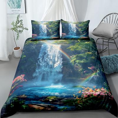 Комплект пододеяльника Waterfall Paradise UK Односпальный Двуспальный Квинсайз US Полуторный Двуспальный Кингсайз pkm Комплект постельного белья