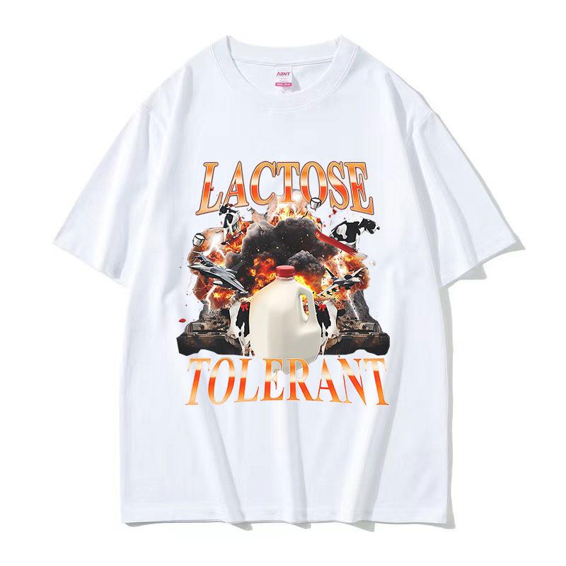 Lactose Tolerant Funny Graphic T Shirt Unisex Vintage High Quality Fashion Tshirts Unisex Summer Oneck Oversized Cotton Tshirt