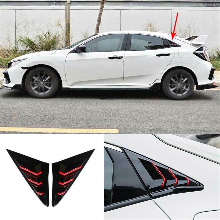 Для Honda Civic Хэтчбек 2016-2021 Задняя Боковая Вентиляционная Решетка Крышка Черный+Красный
