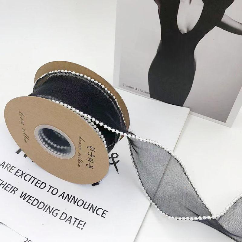 4 см пряжа с красным жемчугом «рыбий хвост» для цветочных букетов и лент для самостоятельного творчества