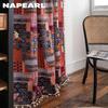 1 шт. NAPEARL Bohemian Style Patchwork Printed Country Style Semi Blackout Шторы для маленьких окон Кухня Спальня Гостиная Балкон Домашний декор