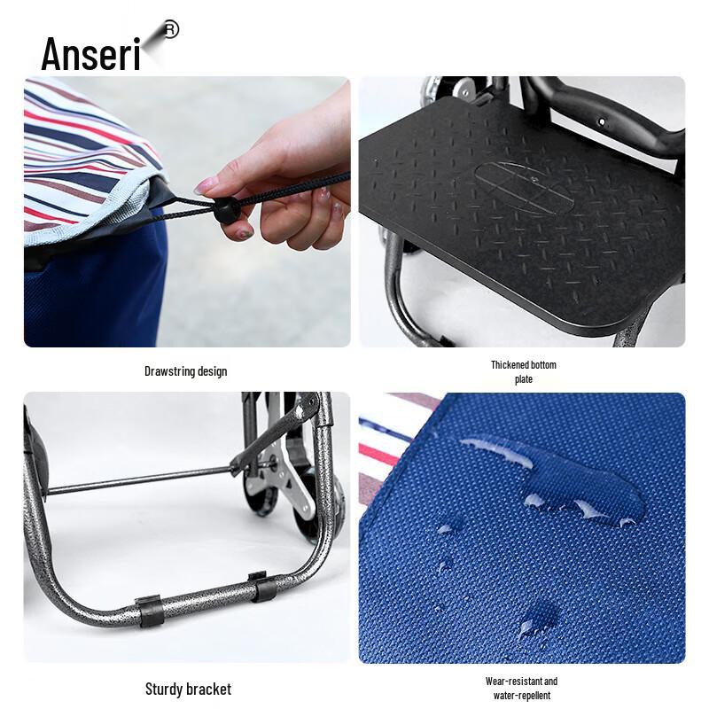 Ansell Foldable Stair-Climbing Grocery Cart