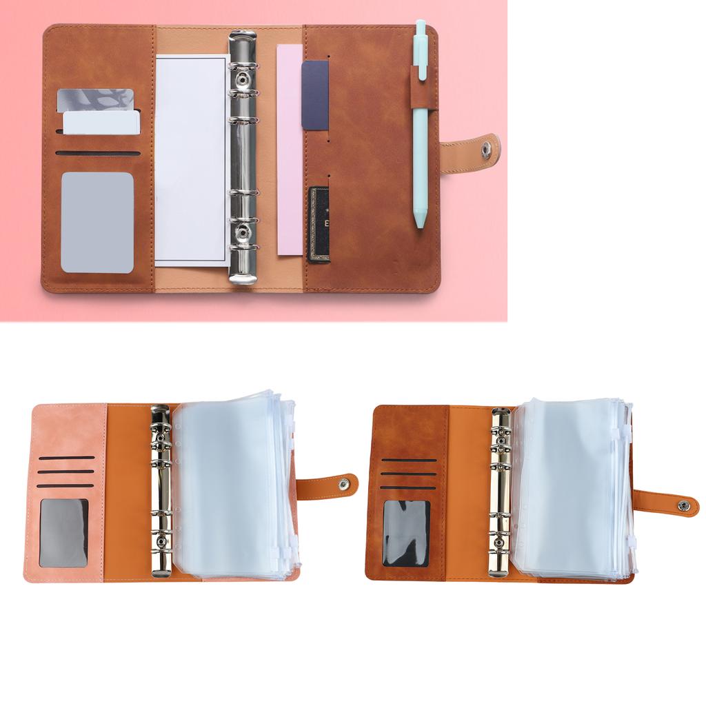 Бюджетный А6 с несколькими карманами, кольцами из нержавеющей стали, обложкой из искусственной кожи для офиса