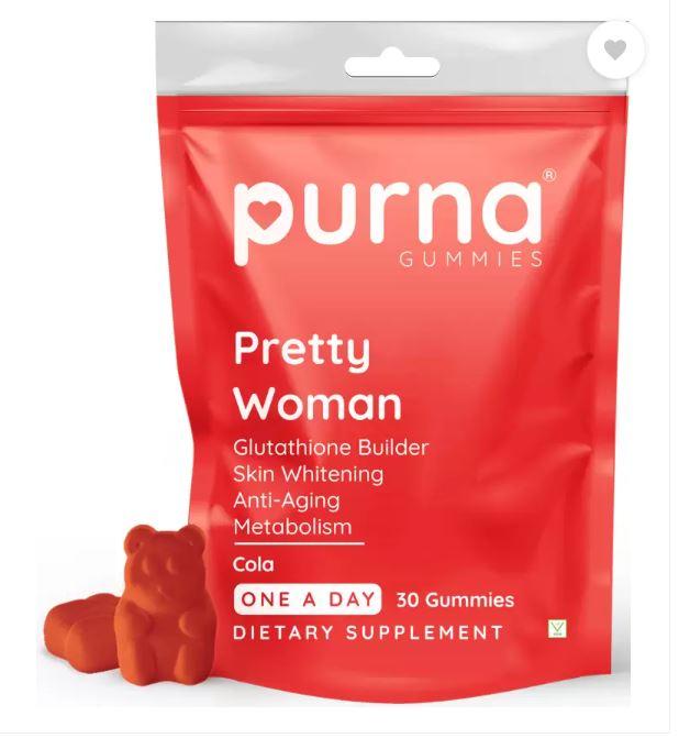 Purna Gummies Glutathione Cola Gummies со вкусом колы для отбеливания кожи и повышения иммунитета (30 мармеладок)