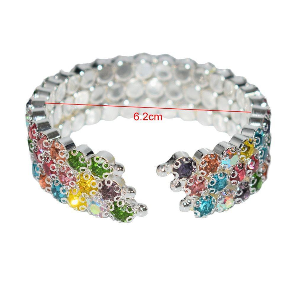 Хрустальные стразы Рука Браслет на запястье Кольцо Пять рядов Браслеты Мода Хрустальные браслеты Женщины