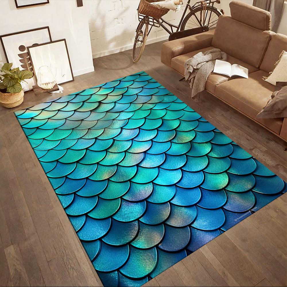 Mermaid's Underwater Adventure Floor Mats for Living Room, Bedroom and Room Decoration Are Suitable for Gifts.