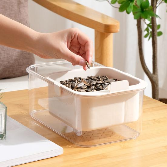 Двухслойная миска для закусок с фруктами и корзиной для слива воды, настольная миска для закусок с держателем для телефона для хранения орехов, конфет, десертов и фруктов.