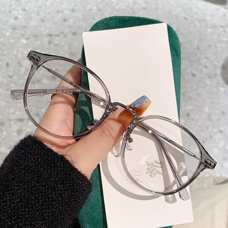 Glasses Female Eyeglass Frame Anti Spectacle Ray Leopard Minus Stylish Super Diopter Myopia Small Round Ladies Spectacle Blue Light Eyewear TR90