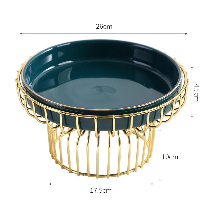 Керамическая фруктовая чаша из североевропейского железа, зеленая гостиная, домашний журнальный столик, тарелка для салата, украшение для корзины с закусками