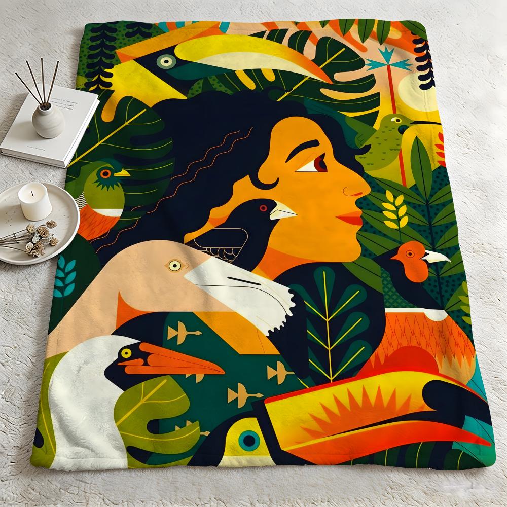 artist OOwen Daveyy Throw Warm Soft Flannel Blanket Multiuse for Sofa Bed Camping Travel Nap