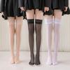 3 пары женских прозрачных сексуальных чулок с кружевным верхом, высокие чулки выше колена, длинные носки для ночных клубов, нижнее белье Calcetines, черное, белое