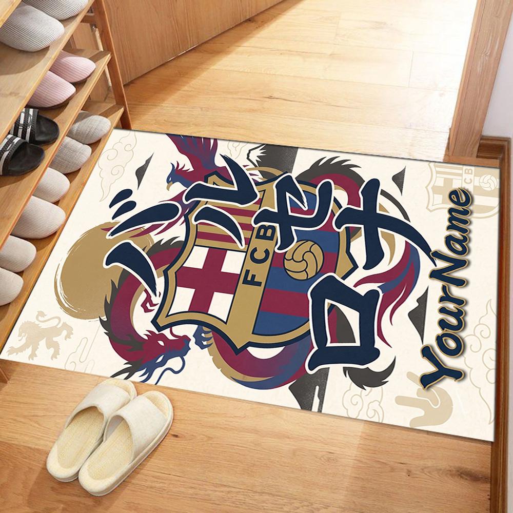 Fc Barcelona Personalized Name Area Rug Perfect for Outdoor Dining Room Entryway Hallway Anti-slip Rug Decorate Offices Wedding Party Gift