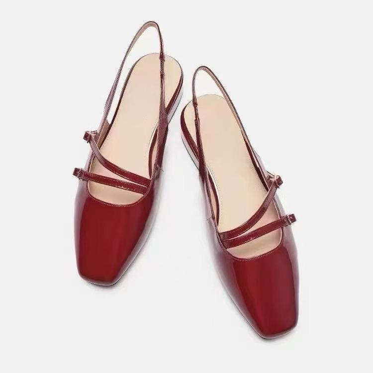 Мода 2025 Лето Новые Женские Сандалии Элегантные Мюли с Закрытым Носком Однотонные Удобные Женские Сандалии Роскошные Сандалии