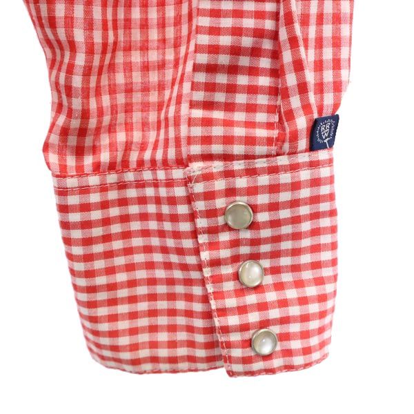 RockMount 70-е годы Сделано в США Винтажная рубашка в клетку гингем с длинным рукавом в западном стиле Мужская Б/У