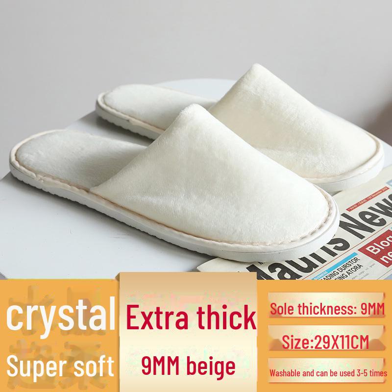 Luxury Disposable Slippers: Plush Coral Fleece, Non-Slip, Ideal for Home, Homestays, and Guest Comfort