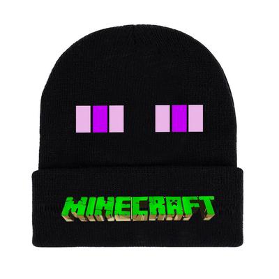 Зимняя вязаная шапка с принтом и подвернутыми краями, подходит как для мужчин, так и для женщин