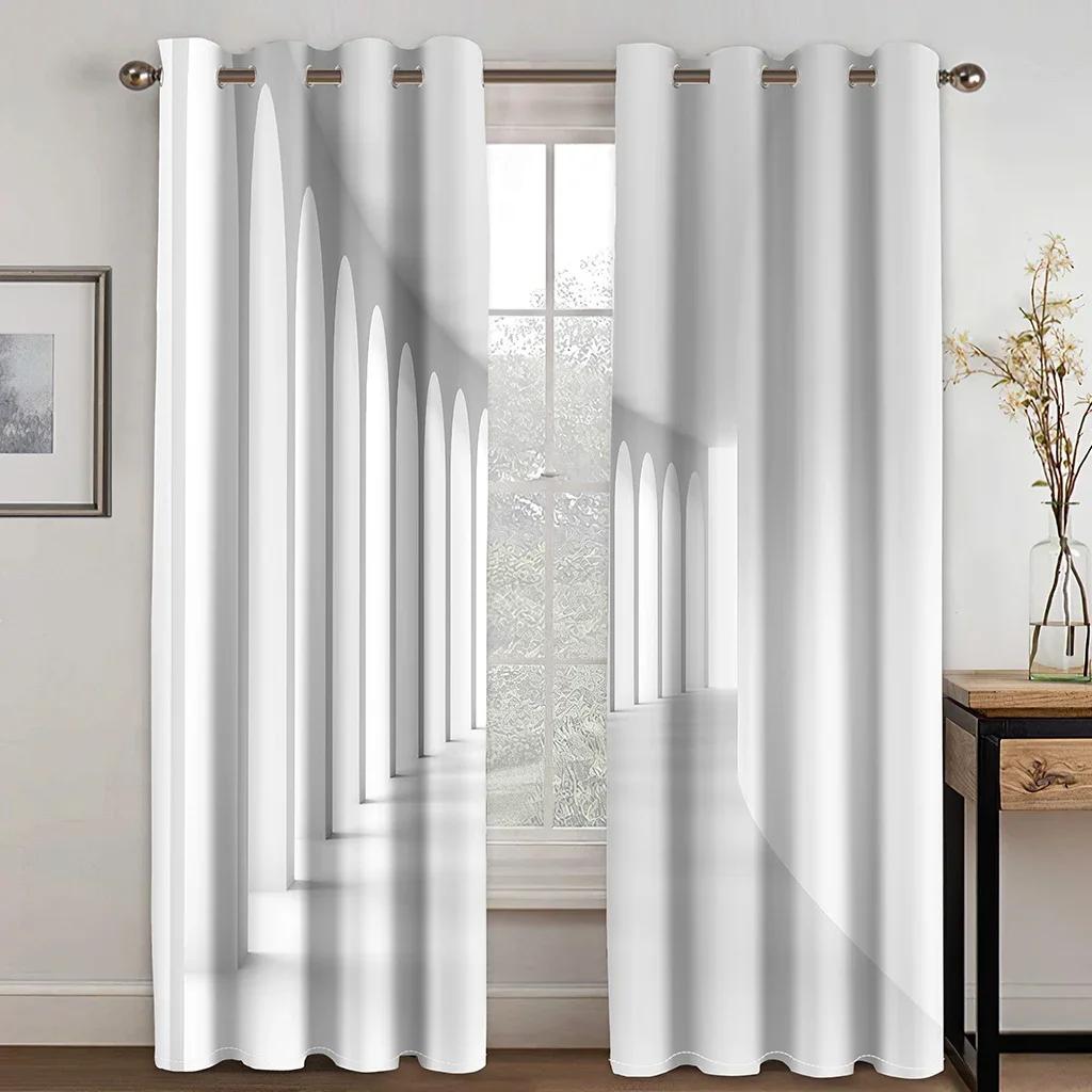 Бесплатная доставка, простая форма кольца, современные 2 шт., затеняющие оконные занавески для гостиной, спальни, домашний декор, шторы