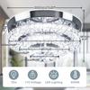 11.8 Inch Crystal Chandelier Modern Crystal Ceiling Light LED Chandelier Semi Flush Mount Chandelier  Cool White