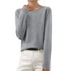 Women's Autumn And Winter Fashion Long-sleeved Basic Crew-neck Loose Pullover Sweater Top
