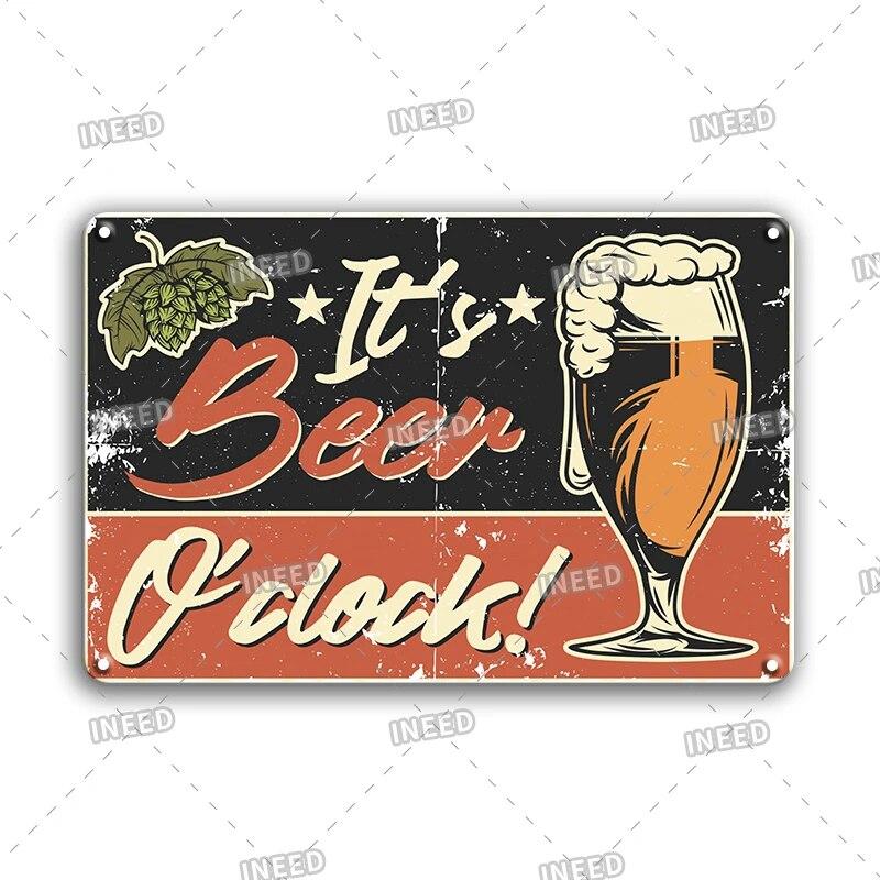 Tin Sign Beer Slod Here Vintage Metal Plaque Retro Metal Plate Funny Drink Vintage Iron Poster for Pub Club Man Cave Bar Decor