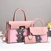 Handbags Combination Set New PU Snake-Pattern Large-Capacity Shoulder Crossbody Bag Premium Color-Blocked Handbag 3-Piece Set
