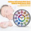 Silent Non-Ticking Wall Clock Scientific Design Easy To Read Battery Operated Colorful Teaching Time Clock Kids Learning Tool