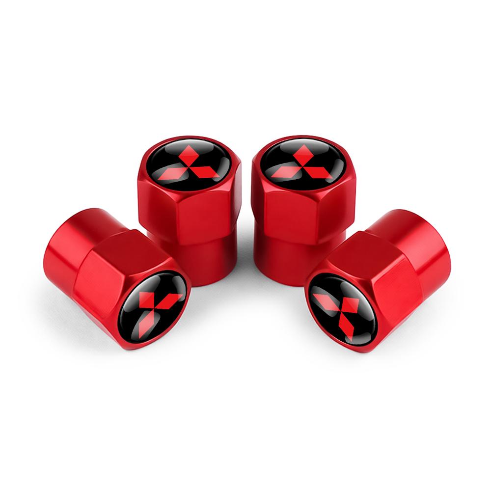 jbvr8 4Pcs Car Tire Valve Stem Air Caps Anti-theft Airtight Cover Accessories For Mitsubishi Ralliart EX ASX L200 Colt Outlander Cross