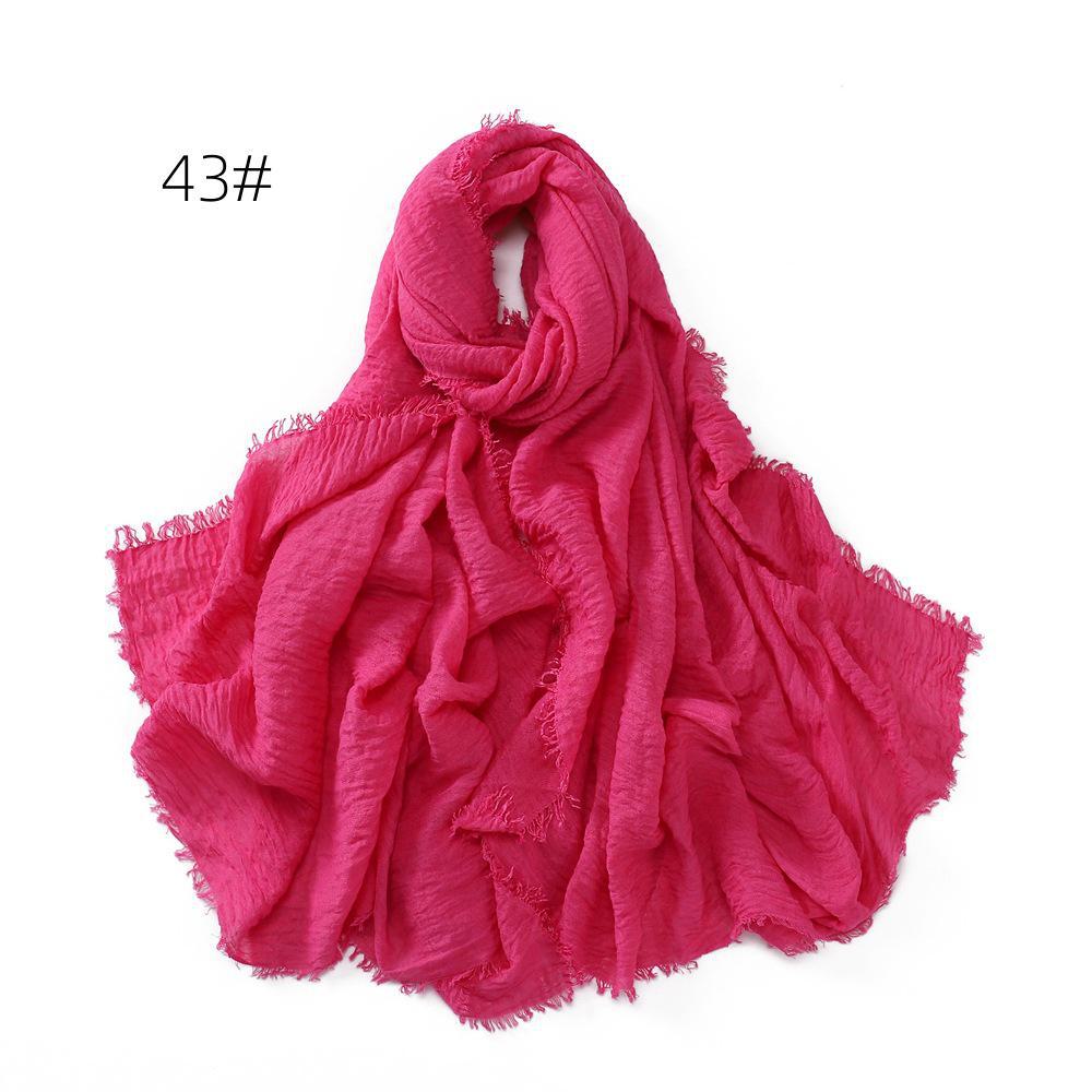 High-Quality Cotton Linen Gauze Scarf: Breathable, Encrypted Sunscreen, Four-Circle Fringe Shawl, Women's Malay Head Scarf