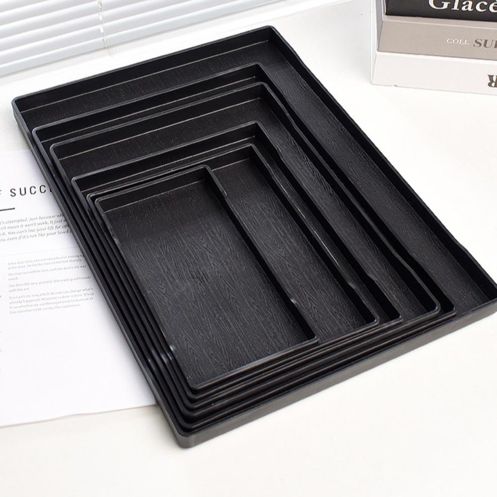 Easy To Use Black White Large Plastic Tray Plastic Rectangle Decorative Tray Multi-Purpose Bed Table Tray Kitchen