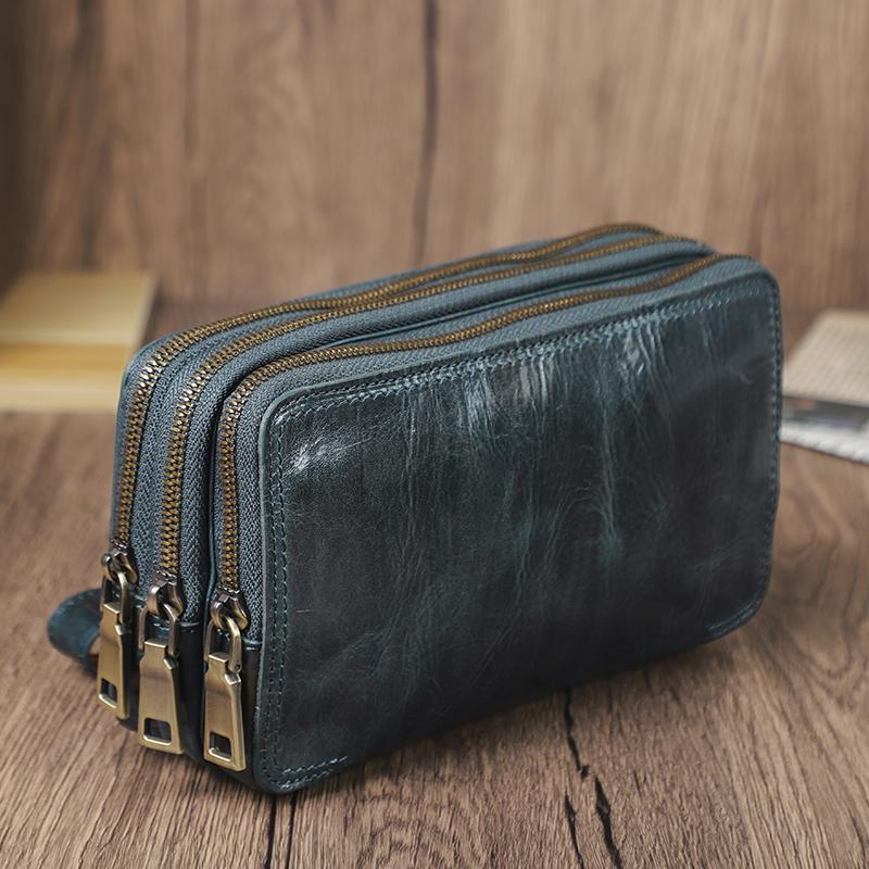 Кошельки-клатчи из натуральной кожи CONTACT'S для мужчин, сумка через плечо, сумка для телефона, кошельки для карт, многофункциональная сумка с застежкой-молнией