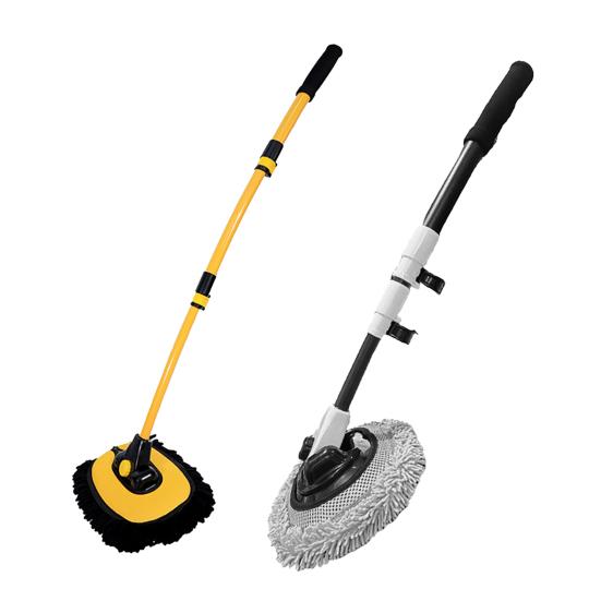 Yousheng 3-Section Telescopic Car Wash Mop Bendable Handle Car Wash Brush with Chenille & Microfiber Head Scratch-Free Cleaning Tool for Auto