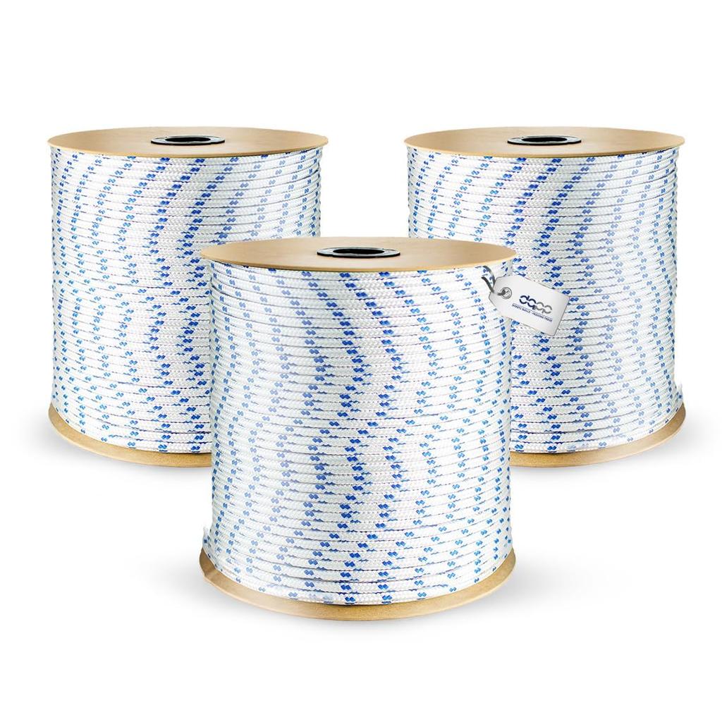 DQ-PP POLYPROPYLENSEIL - 12mm - 80m - Weiss - Flechtleine Textilseil Schnur Rope Kordel Kunststoffseil geflochten