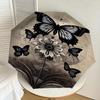1pc Butterfly Flower Automatic Open/Close Umbrella Compact Folding Umbrella with 8-Rib Shaft for Women/Men, Elegant Birthday1224S