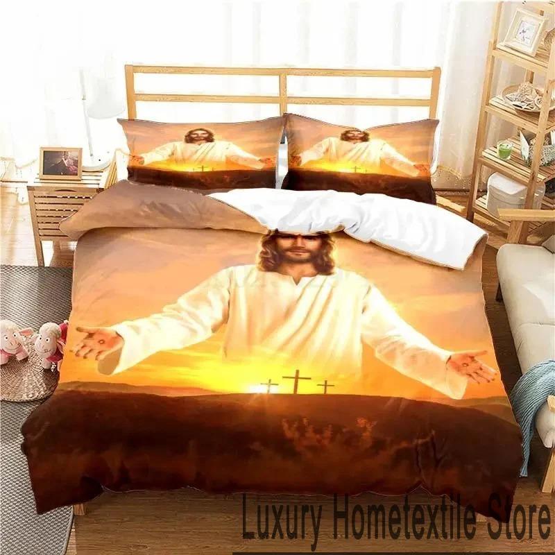 3D-принт Священное Сердце Иисуса Христа Комплект постельного белья Двуспальный Твин King Пододеяльник Одеяло Наволочка Для Мальчиков Девочек Взрослых Спальня