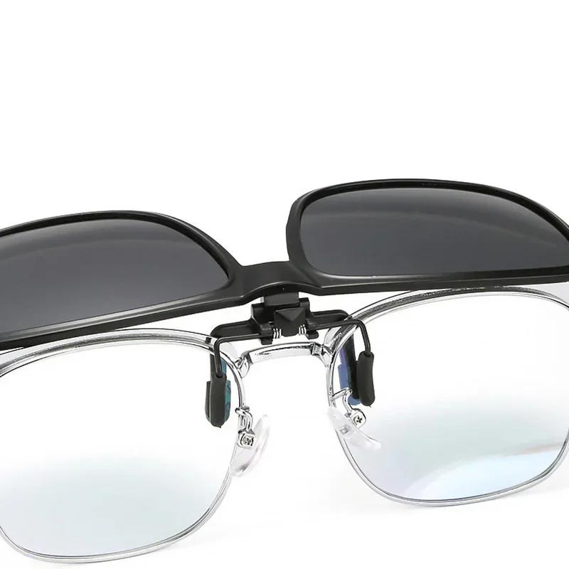 New Retro Clip-On Sunglasses TR90 Night Vision Driving Sunglasses with Sunshade Lens Stylish Eyewear